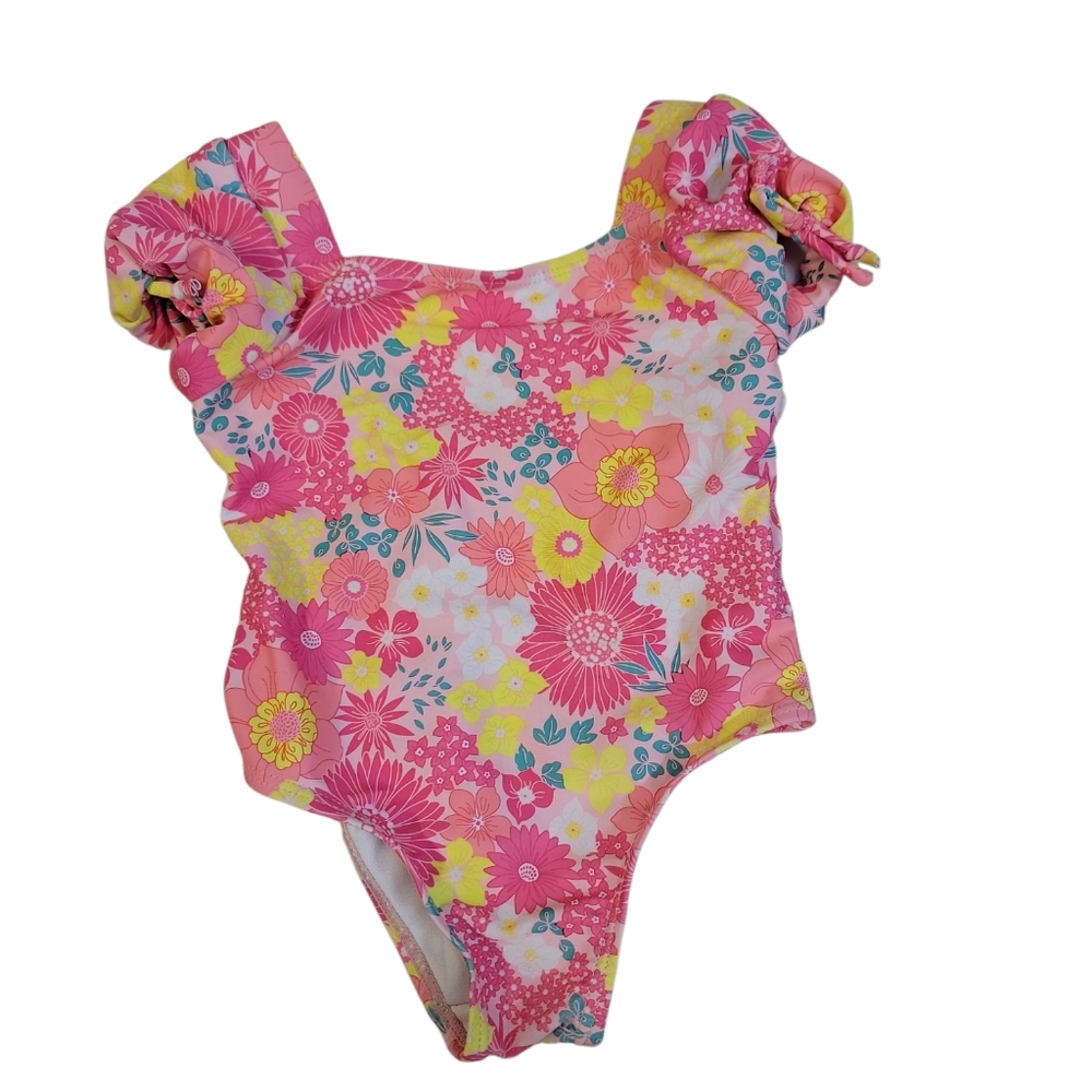 Betsy Johnson Girls Size 2t Floral One Piece Bathing Suit Swimwear Beach Cruise